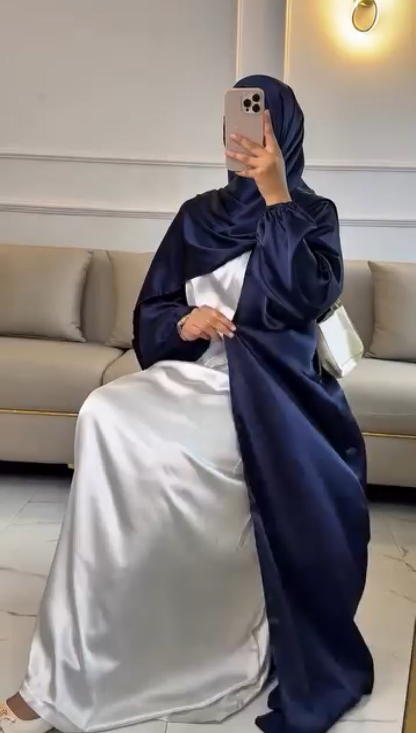 NAVY ELEGANCE CONTRAST ABAYA