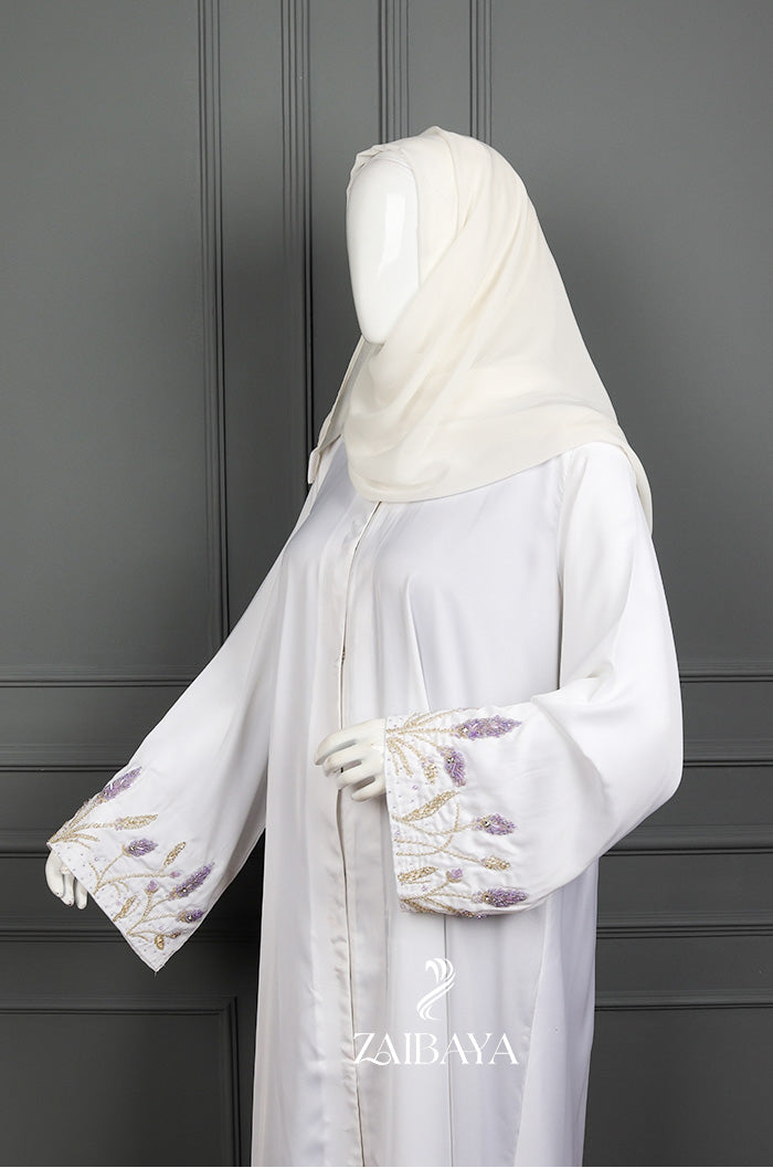 Ivory Blossom Abaya