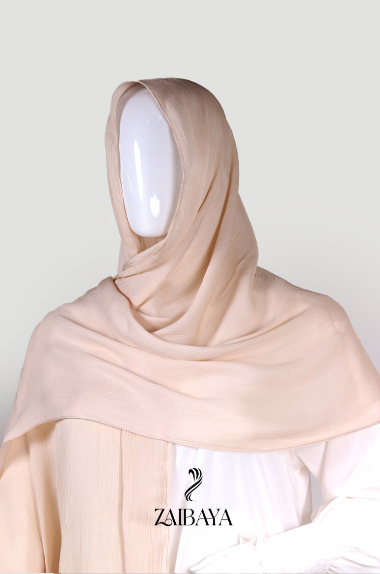 Wrinkle Satin Hijabs Beige