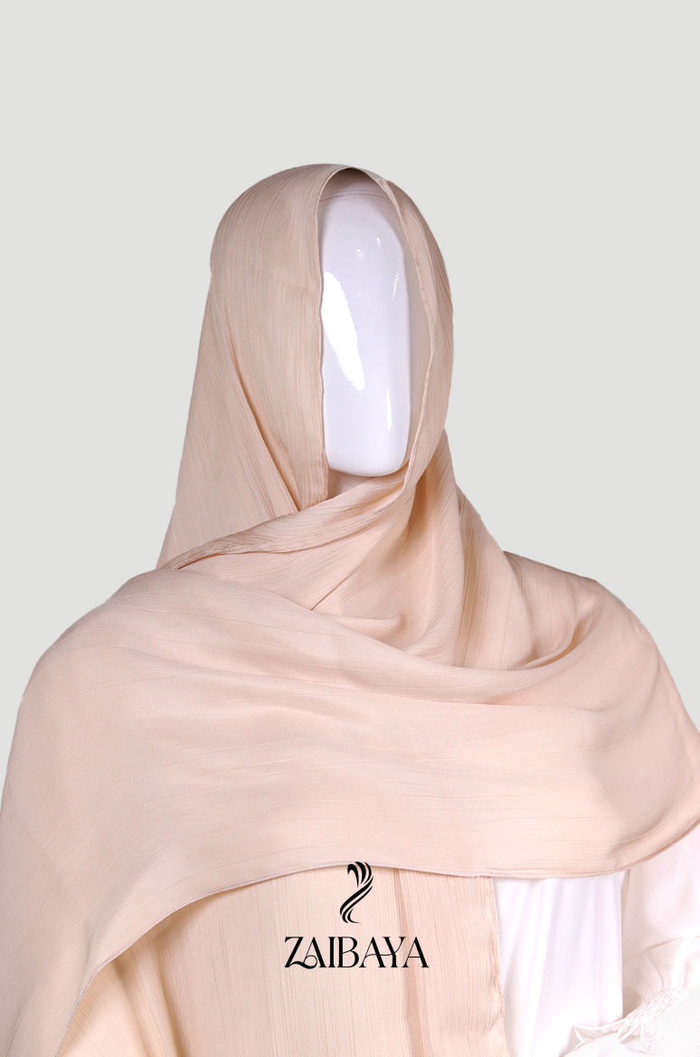 Wrinkle Satin Hijabs Beige