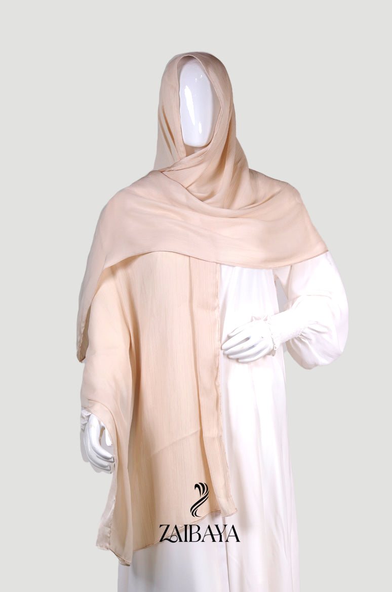 Wrinkle Satin Hijabs Beige