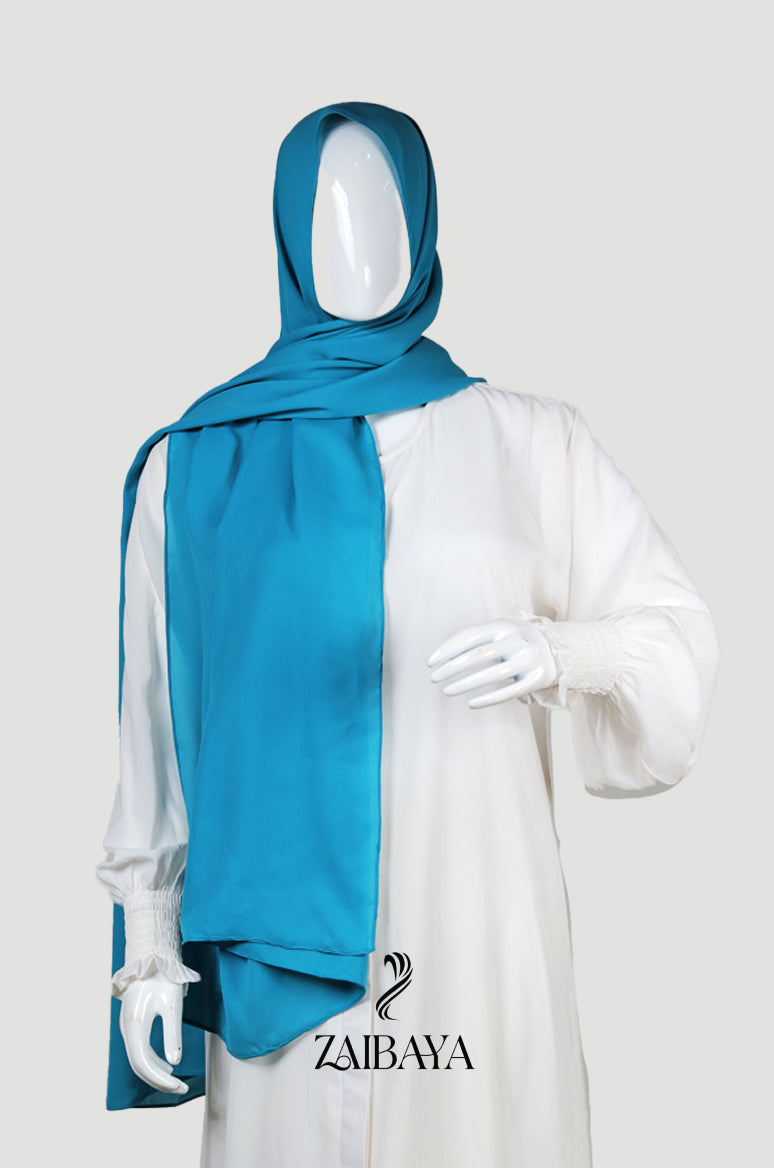 Premium Georgette Turquoise Blue Hijab