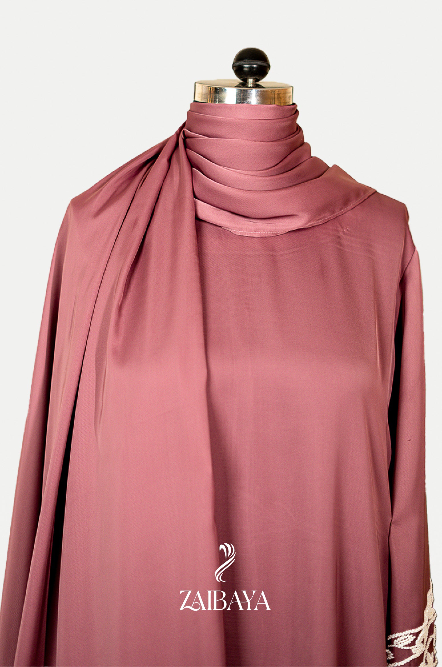 White Leaf Elegance Abaya