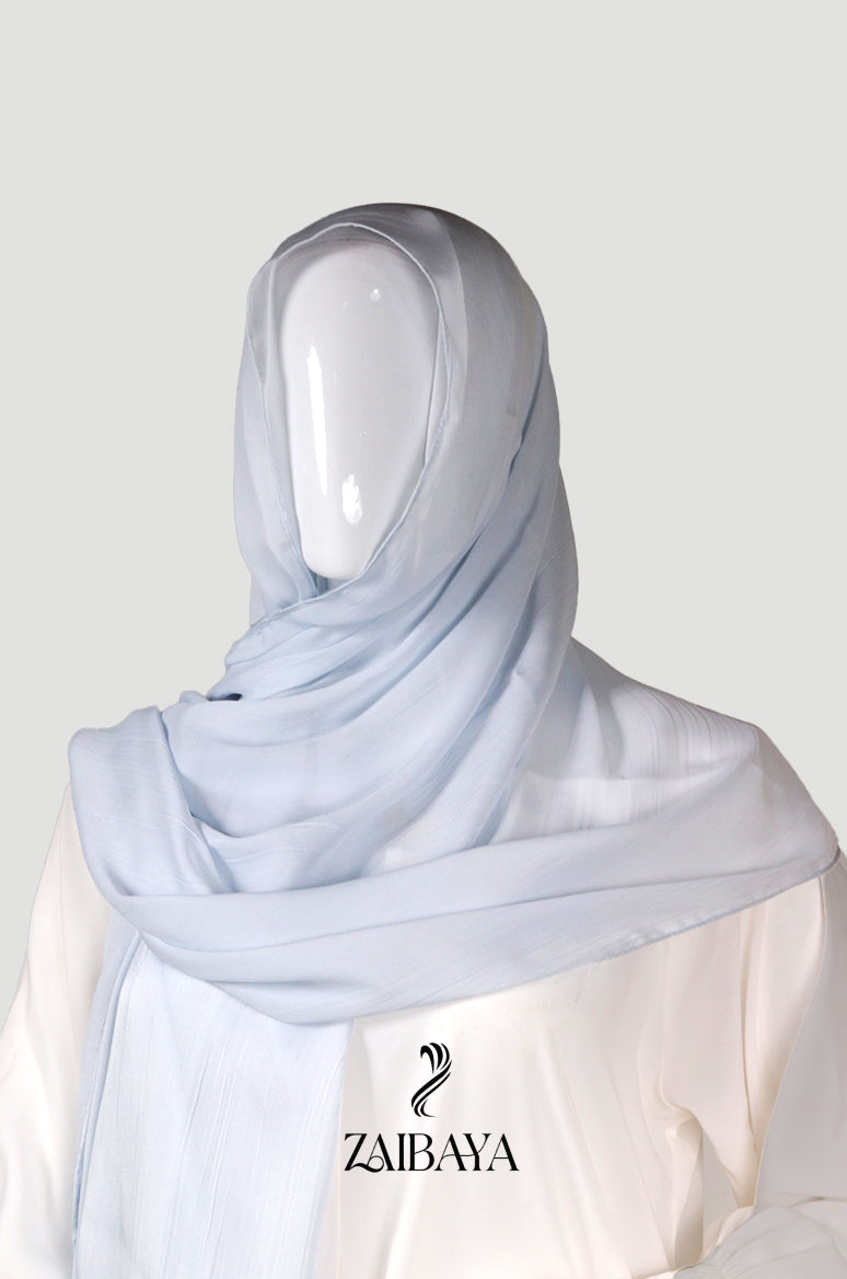Wrinkle Satin Hijabs Light Grey