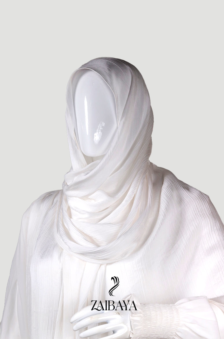 Wrinkle Satin Hijabs Off-White