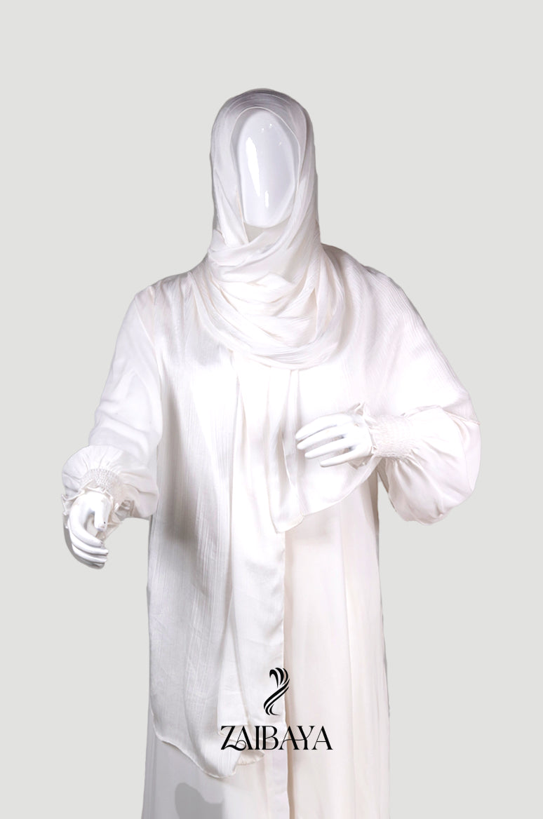 Wrinkle Satin Hijabs Off-White
