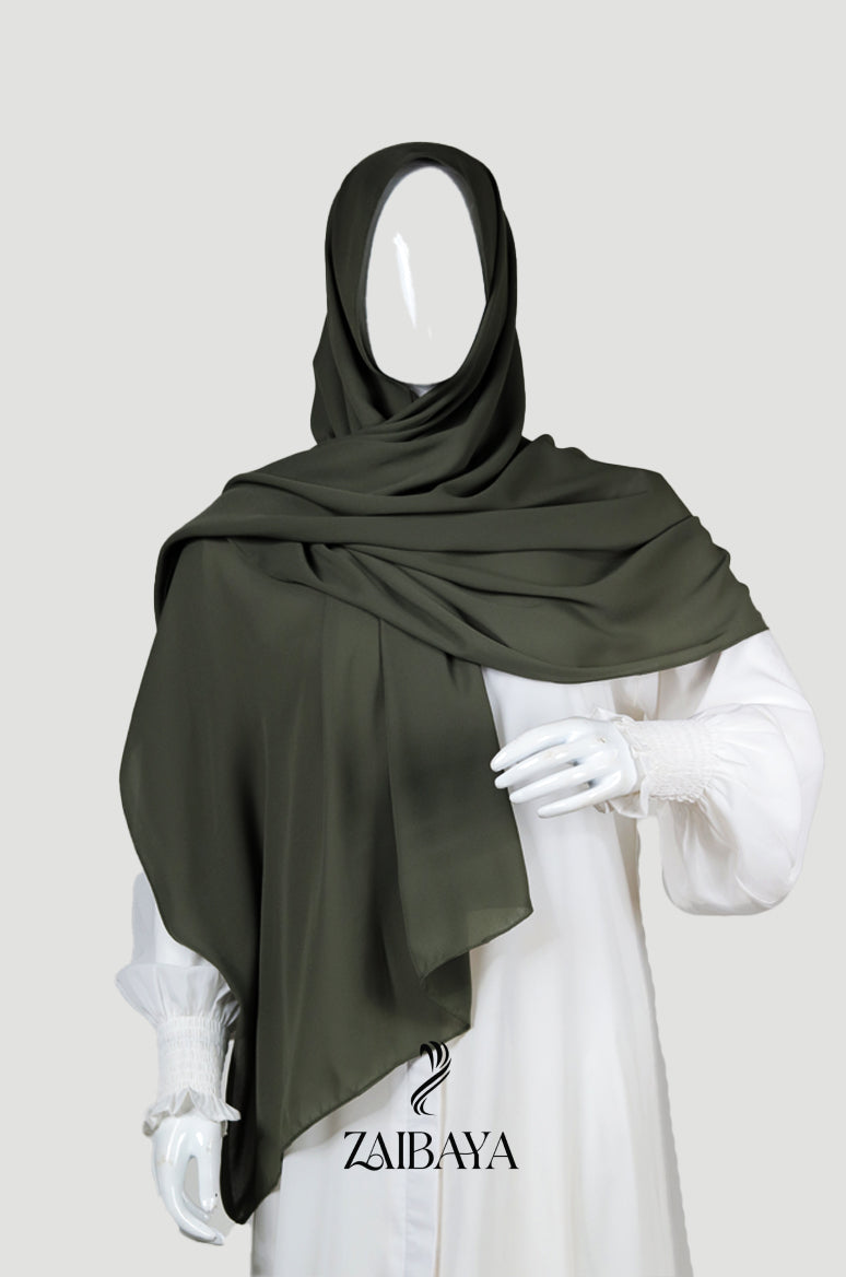 Premium Georgette Olive Green Hijab